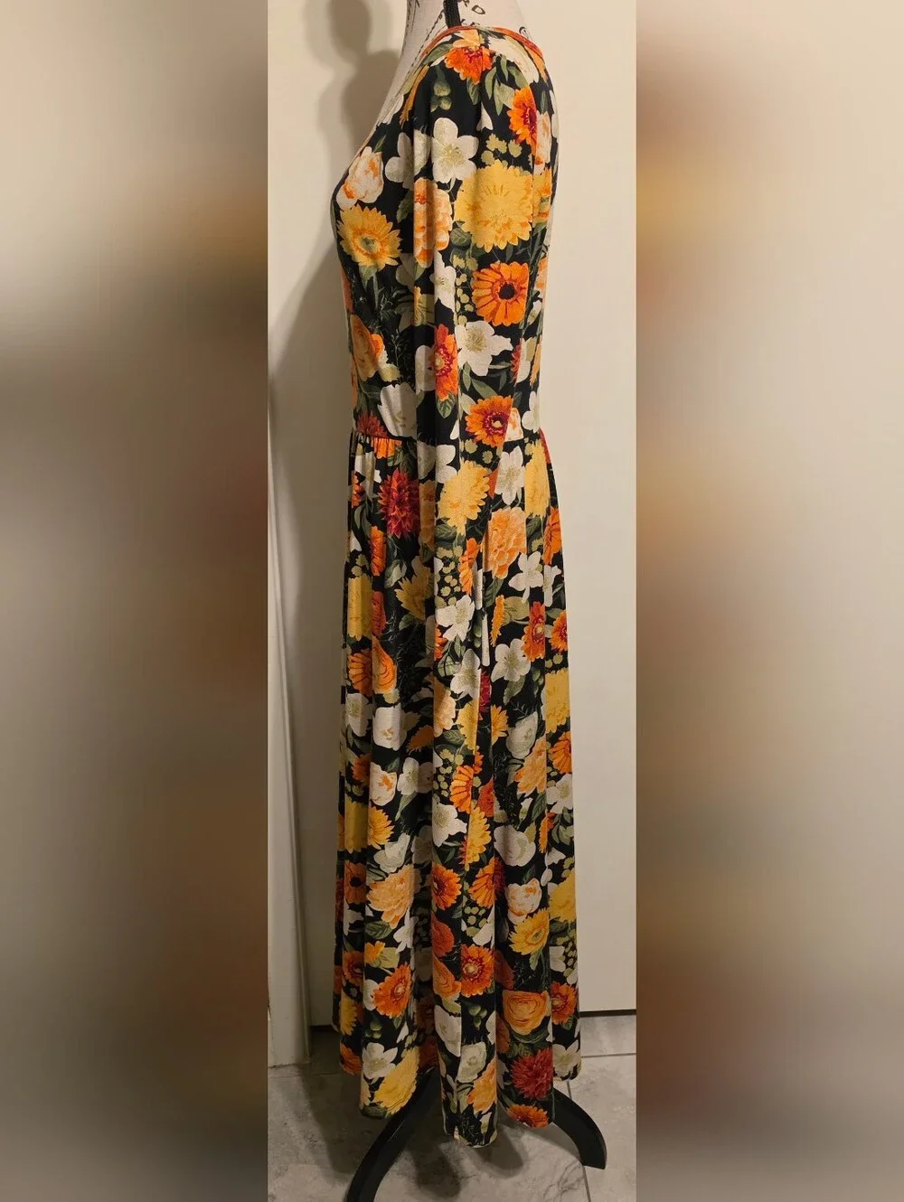 Lularoe Ryane Floral Dress Size Medium Colorful Boho Cottagecore Modest